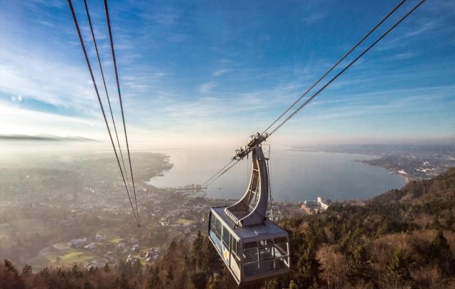 Pfänderbahn im Herbst, Blick über Bregenz, Bodensee (c) Petra Rainer, bregenz.travel