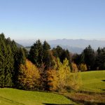 Herbststimmung am Pfänder – im Hintergrund Gipfel im Bregenzerwald.