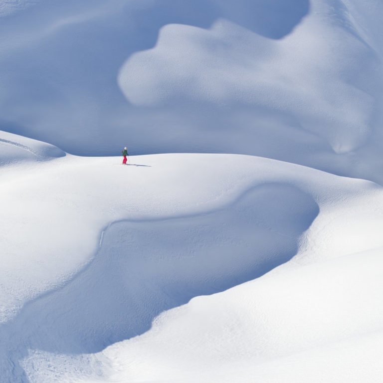 Freeriderin Abfahrt Gehrengrat Lech-Arlberg © Josef Mallaun / Vorarlberg Tourismus