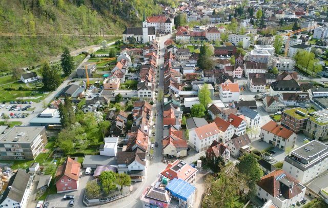 Schrägluftbild Innenstadt Hohenems